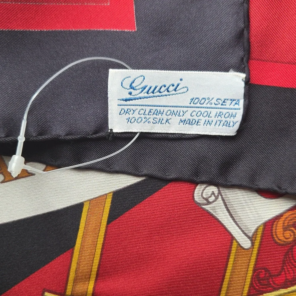 Gucci Vintage Zodiac Silk Scarf Carré 34" Astrology Made in Italy - Picture 8 of 16